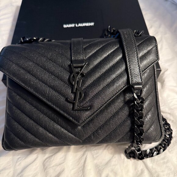 COLLEGE MEDIUM IN QUILTED LEATHER YSL PURSE - Picture 1 of 9